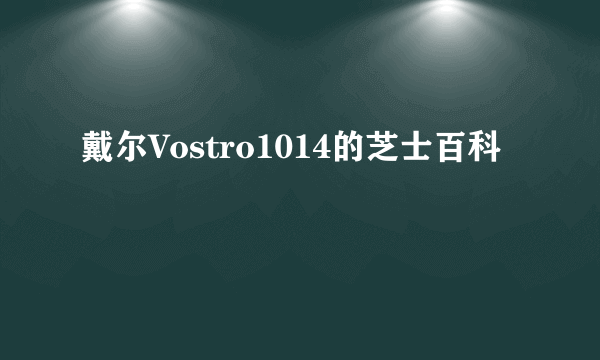 戴尔Vostro1014的芝士百科