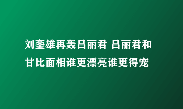 刘銮雄再轰吕丽君 吕丽君和甘比面相谁更漂亮谁更得宠