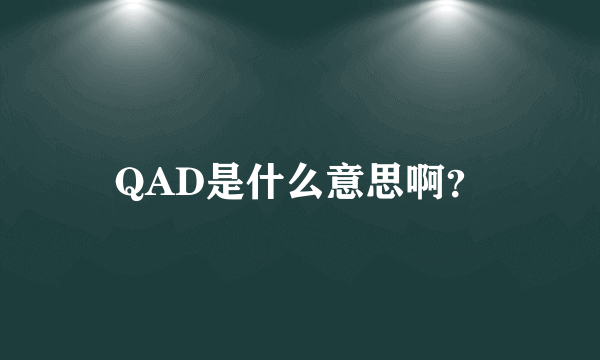 QAD是什么意思啊？