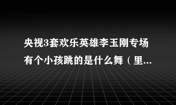 央视3套欢乐英雄李玉刚专场有个小孩跳的是什么舞（里面有歌词“动起来”？