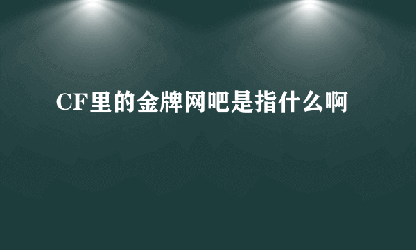 CF里的金牌网吧是指什么啊