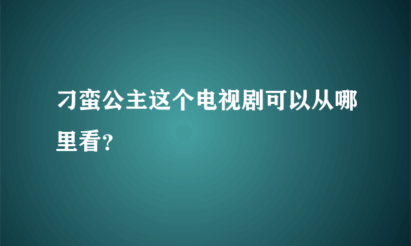 刁蛮公主这个电视剧可以从哪里看？