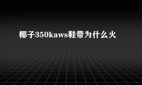 椰子350kaws鞋带为什么火