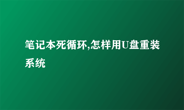 笔记本死循环,怎样用U盘重装系统