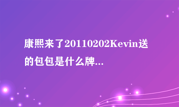 康熙来了20110202Kevin送的包包是什么牌子啊？不会是Mulberry吧