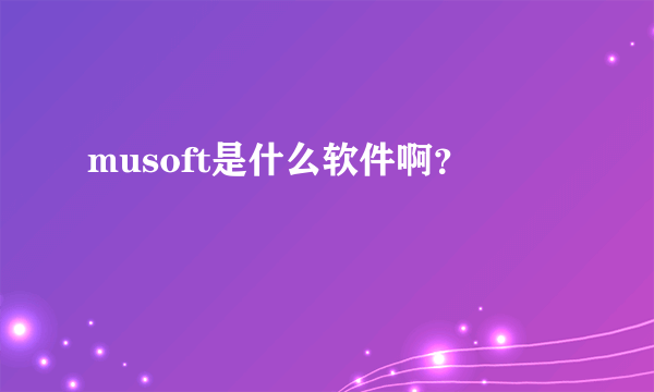 musoft是什么软件啊？