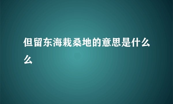 但留东海栽桑地的意思是什么么