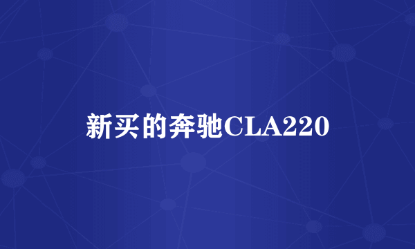 新买的奔驰CLA220