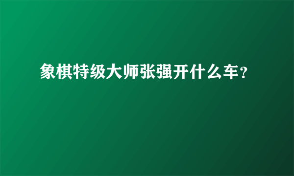 象棋特级大师张强开什么车？