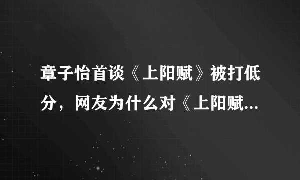 章子怡首谈《上阳赋》被打低分，网友为什么对《上阳赋》的评分低？