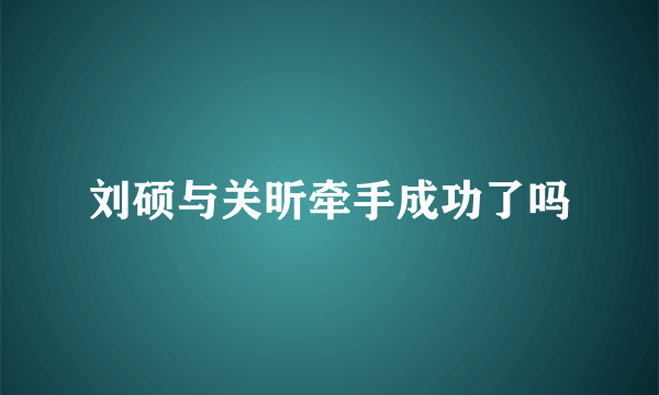 刘硕与关昕牵手成功了吗