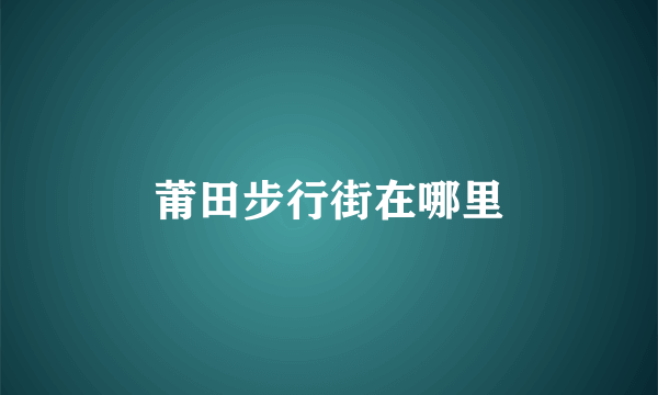 莆田步行街在哪里