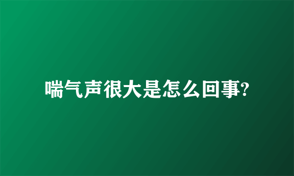 喘气声很大是怎么回事?