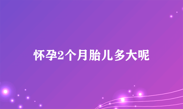 怀孕2个月胎儿多大呢