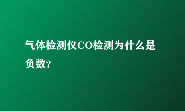 气体检测仪CO检测为什么是负数？