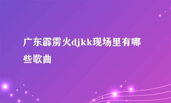 广东霹雳火djkk现场里有哪些歌曲