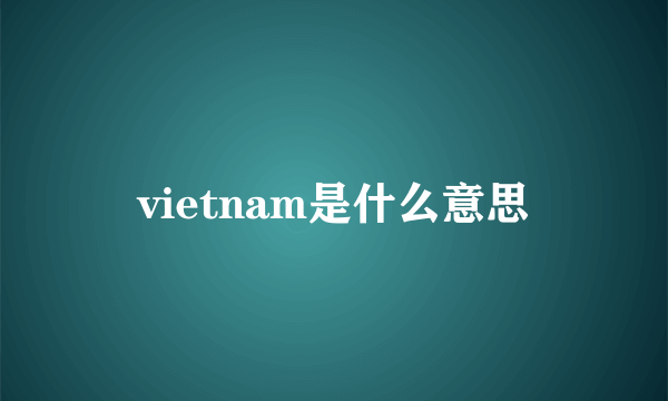 vietnam是什么意思