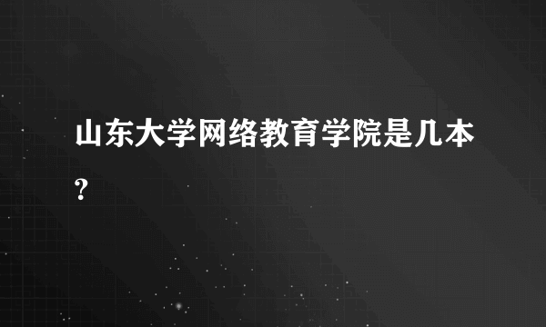 山东大学网络教育学院是几本？