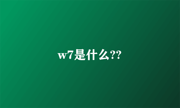 w7是什么??