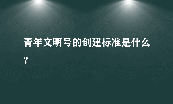 青年文明号的创建标准是什么？