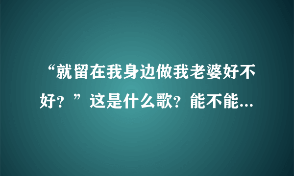 “就留在我身边做我老婆好不好？”这是什么歌？能不能把歌词也给我？