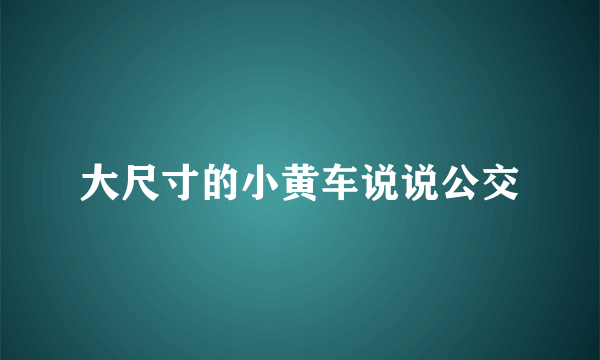 大尺寸的小黄车说说公交