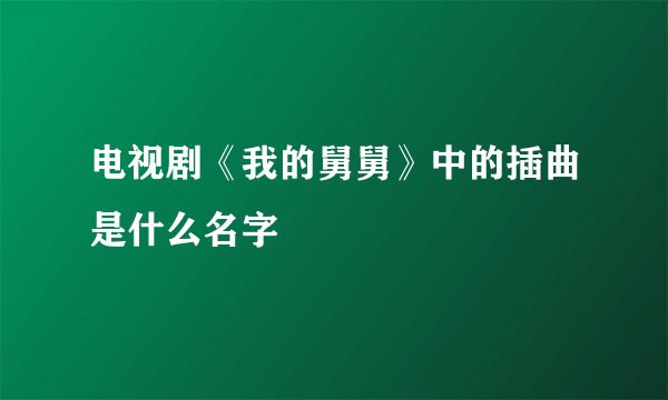 电视剧《我的舅舅》中的插曲是什么名字