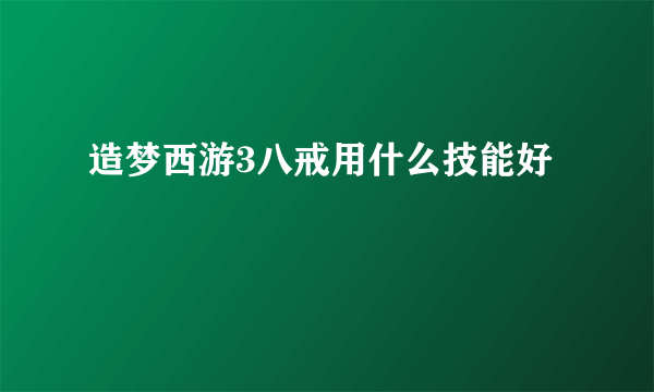 造梦西游3八戒用什么技能好