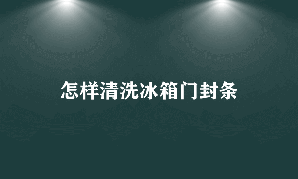 怎样清洗冰箱门封条