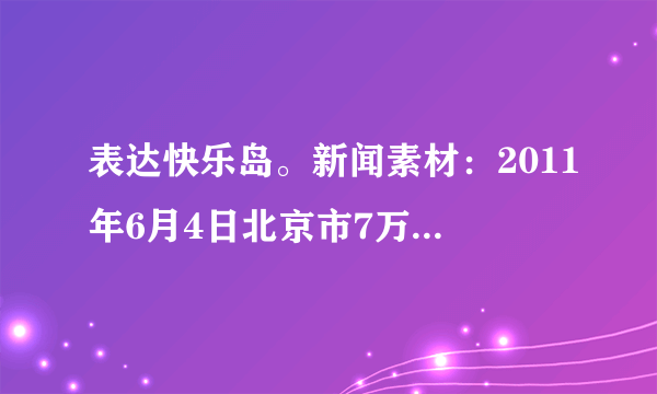 表达快乐岛。新闻素材：2011年6月4日北京市7万余名高考生签署诚信考试承诺书，来自北京教育考试院高招办的消息，利用通讯工具作弊等情节严重的考生，将被取消各科高考成绩，禁考1年。请发表你的看法：_______________________________