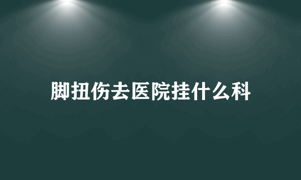 脚扭伤去医院挂什么科