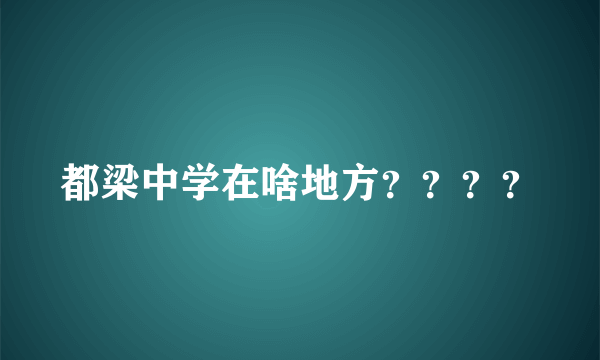 都梁中学在啥地方？？？？