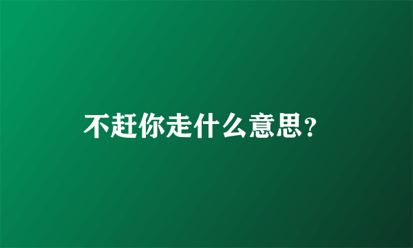 不赶你走什么意思？