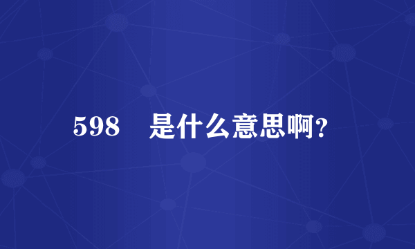 598　是什么意思啊？