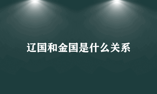 辽国和金国是什么关系