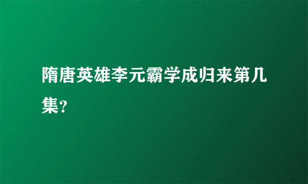 隋唐英雄李元霸学成归来第几集？