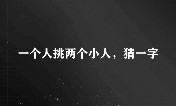 一个人挑两个小人，猜一字