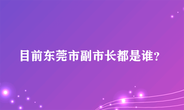 目前东莞市副市长都是谁？