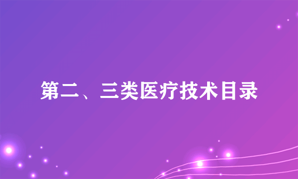 第二、三类医疗技术目录