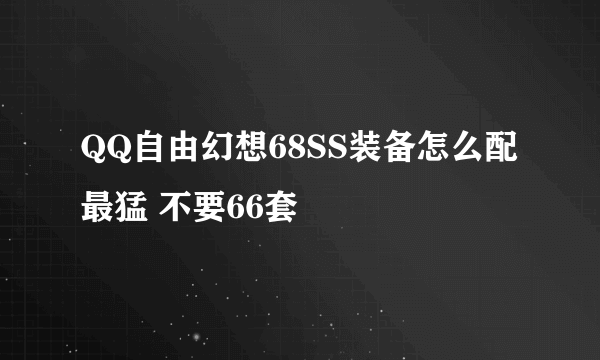 QQ自由幻想68SS装备怎么配最猛 不要66套