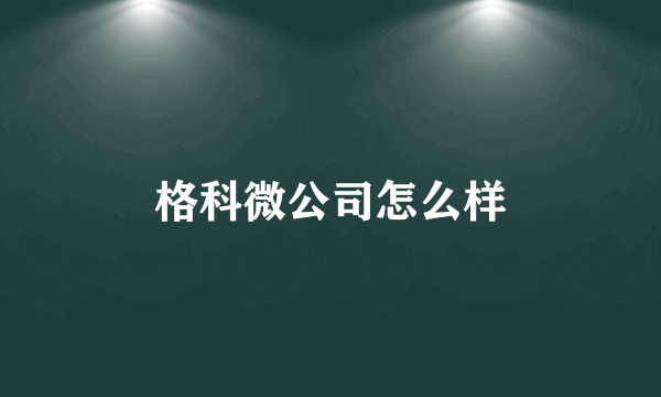 格科微公司怎么样