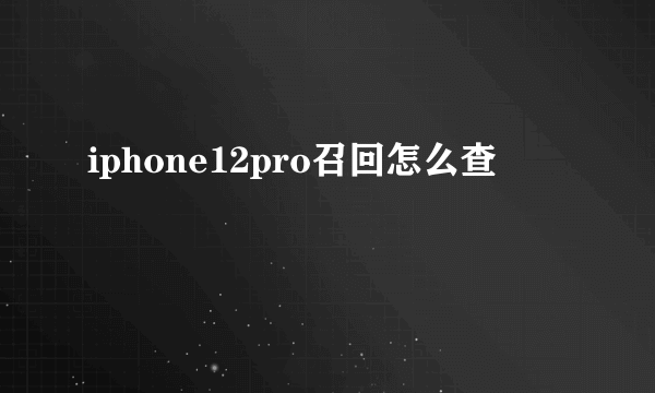 iphone12pro召回怎么查