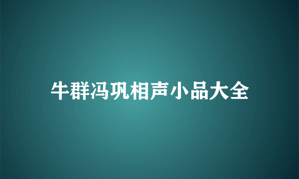 牛群冯巩相声小品大全