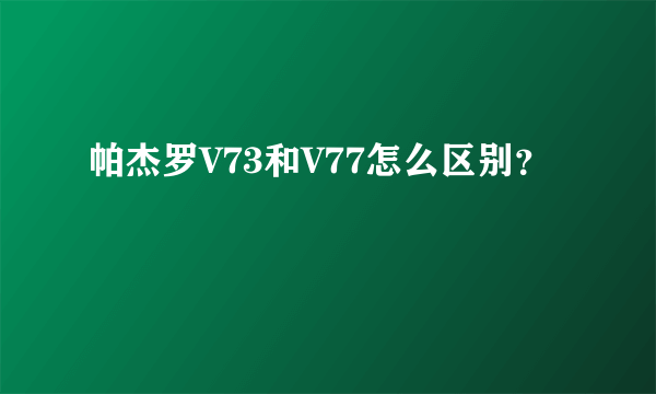 帕杰罗V73和V77怎么区别？