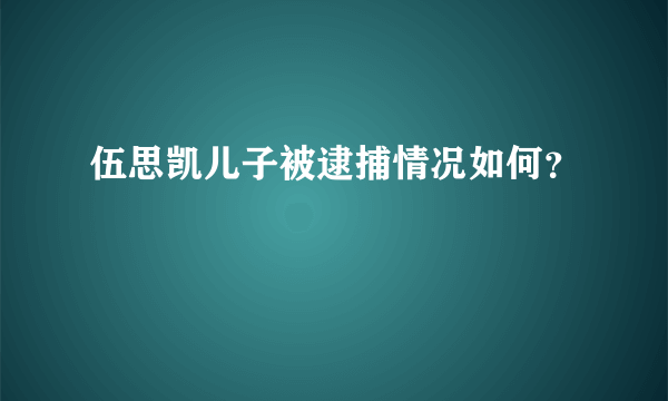 伍思凯儿子被逮捕情况如何？