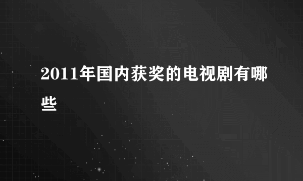 2011年国内获奖的电视剧有哪些