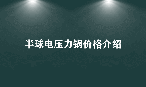 半球电压力锅价格介绍