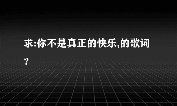 求:你不是真正的快乐,的歌词？