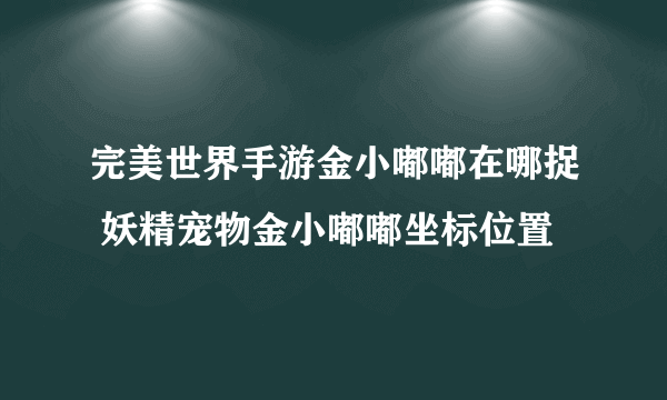 完美世界手游金小嘟嘟在哪捉 妖精宠物金小嘟嘟坐标位置