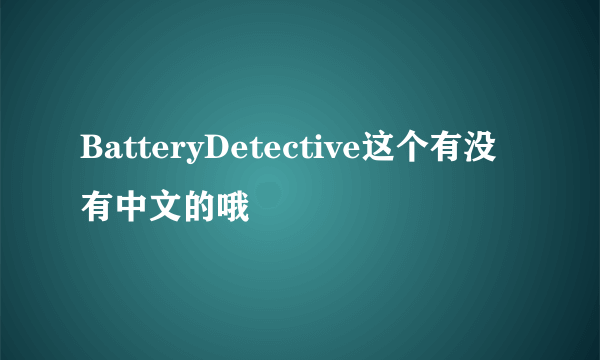 BatteryDetective这个有没有中文的哦